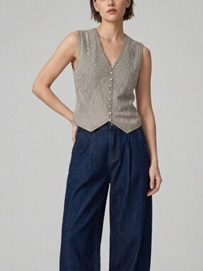 Vintage Spenser Jeremy Beaded Silk Vest sz medium; perfect condition
